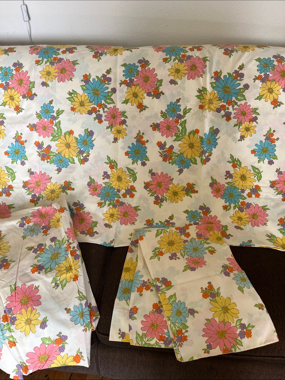 Vintage cannon Monticello cotton no iron Muslin Floral Sheet Set -